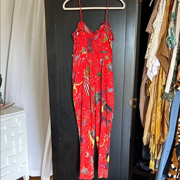 FARM Rio Colorful Red Jumpsuit - Picture 5 of 8